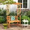 6.2 FT Tall Patio Garden Arbor with Pergola and 2-Seat Bench for Garden Lawn Backyard Decoration
